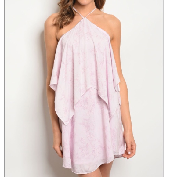 Lilac pink halter dress - Picture 3 of 7